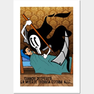 cuando despertó la muerte todavía estaba allí, the death standing still ecopop microtale art Posters and Art